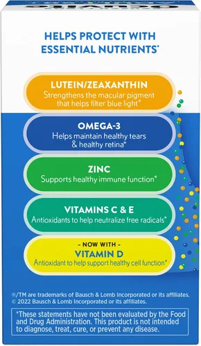 Miniatura 6 de Ocuvite Adultos Más de 50 Vitaminas y Suplementos Minerales para la Salud Ocular con Luteína, Zeaxantina y Omega-3, 90 geles blandos (paquete de 2)