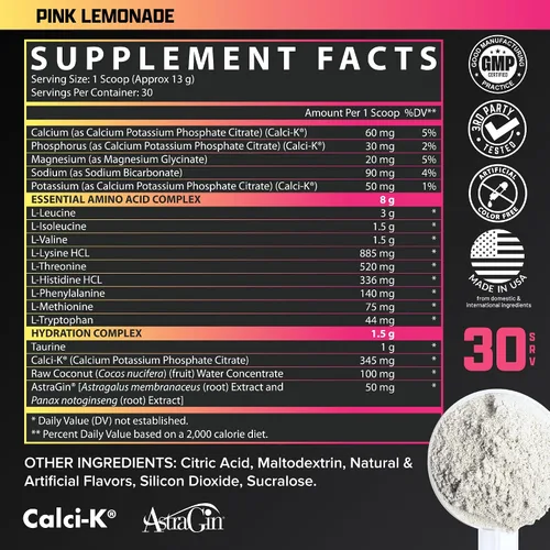 Miniatura 7 de Nutrex Research Hidratación EAA EAAs + BCAA en polvo Recuperación muscular, fuerza, construcción muscular, resistencia 8G Aminoácidos