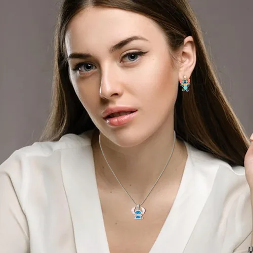 Miniatura 2 de Stich - Collar de regalo de cumpleaños con temática para niñas, accesorio de joyería para adolescentes, relleno de calcetín de Navidad de moda