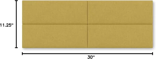 Miniatura 3 de Jaxx Panelist - Cabecero acolchado moderno, juego de 4 paneles para montar en la pared, tamaño Queen, microterciopelo dorado ámbar