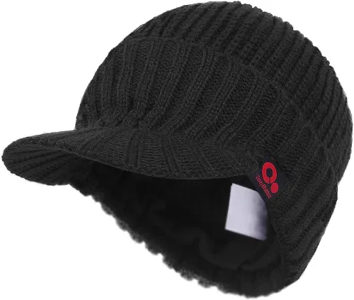 Miniatura 2 de Janey&Rubbins - Gorro de punto con visera para hombre, con forro polar