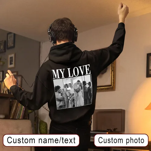 Miniatura 10 de Sudaderas con capucha personalizadas diseñan el tuyo propio, retrato de camisa de la foto, regalos personalizados para el día de San Valentín