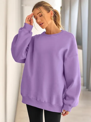 Miniatura 3 de EFAN - Sudaderas extragrandes para mujer, de vellón con capucha y cuello redondo, suéteres informales y cómodos, ropa de moda para otoño