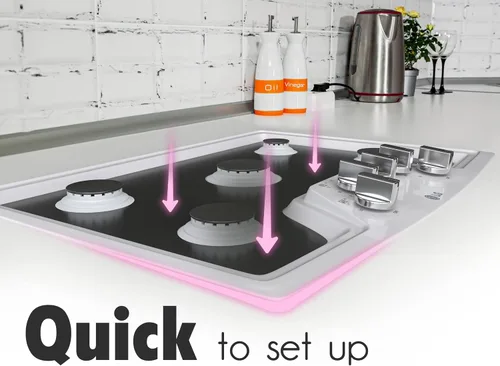 Miniatura 7 de TidyFriend - Protectores de cocina de gas reutilizables, lavables, antiadherentes y de limpieza rápida, protector de estufa de gas lavable