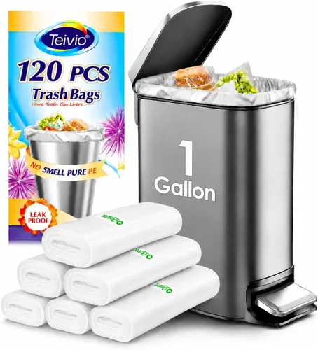 Miniatura 35 de Teivio - Bolsas de basura medianas sin perfume de 8 galones, 220 unidades, para bolsas de basura de 7, 8, 9 y 10 galones de grosor, bolsas