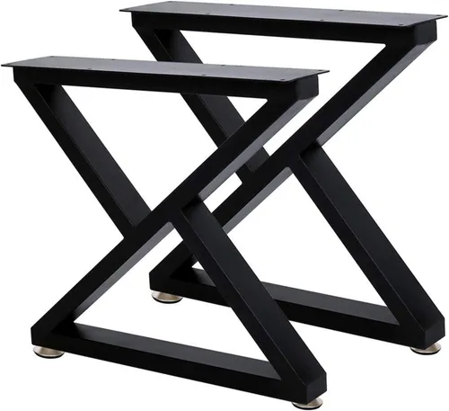 Miniatura 12 de Patas rectangulares industriales de metal de 16 pulgadas de altura, patas de banco de metal para mesa, diseño moderno de mediados de siglo, juego