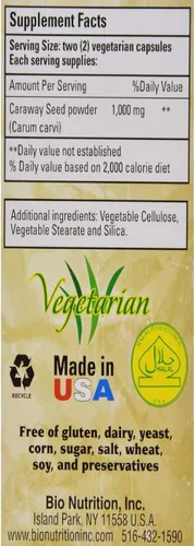 Miniatura 2 de Bio Nutrition Tapas veganas de semillas de alcaravea, 60