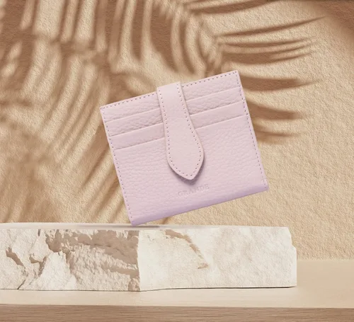 Miniatura 8 de Grande -3803 Cartera unisex, Rosa pálido, Cartera delgada de cuero con cierre a presión pequeño