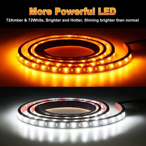 Miniatura 9 de SOCAL-LED LIGHTING Tira de luz LED para estribo de camión DRL, patada lateral conmutada de 60" (150cm) 12V, luces de giro intermitentes secuenciales
