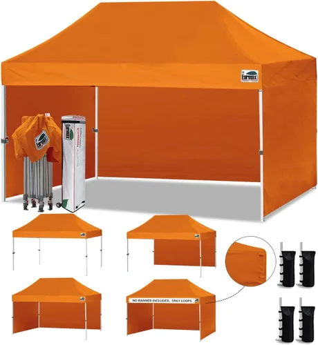 Miniatura 114 de Eurmax Tienda de campaña desplegable de 8 x 8 de Estados Unidos, con bolsa rodante patentada sin puntas, 4 paredes extraíbles con cremallera, toldo