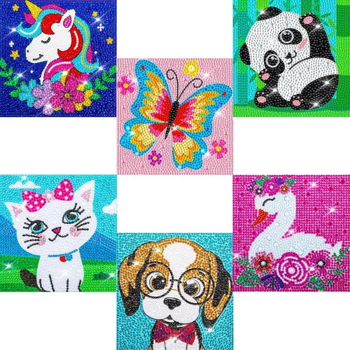Miniatura 15 de QEUOYSS Kits de arte de diamantes 5D para niños principiantes, kits fáciles de artes y manualidades para niños de 8 a 12 años, juego de manualidades