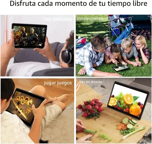 Miniatura 6 de PRITOM Tablet 10 pulgadas, 64GB, Tablet Android 13, pantalla HD IPS, cámara dual, WiFi, Bluetooth, tabletas con batería de 6000mAh, certificado