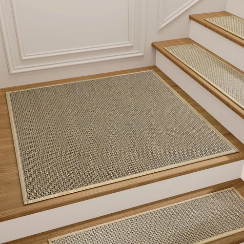 Miniatura 11 de Alfombras para escalones de madera, alfombra antideslizante para peldaños con respaldo de goma, alfombras antideslizantes de poliéster suaves