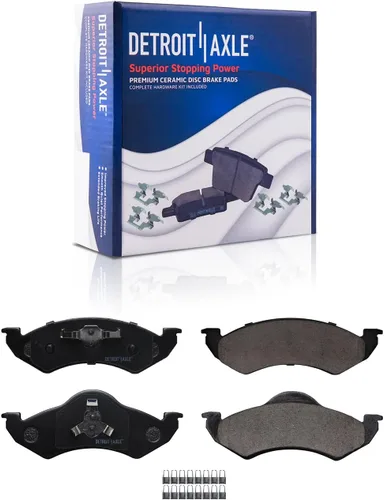 Miniatura 134 de Detroit Axle - Pastillas de freno de cerámica delanteras Reemplazo de pinza de freno derecha para Dodge Ram 1500 Dakota, Ram 1500 Classic - Juego