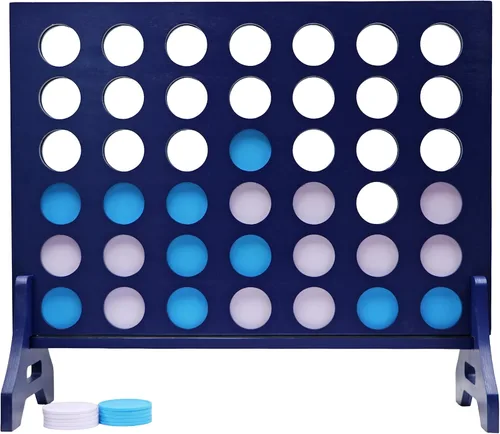 Miniatura 30 de Tailgating Pros Cuatro en una fila gigante azul marino premium con funda de transporte – Juego de patio al aire libre de gran tamaño – ¡Muchos