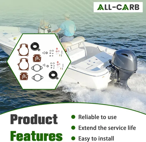Miniatura 7 de ALL-CARB Paquete de 2 kits de reparación de carbohidratos con flotador de repuesto para Johnson Evinrude 396701 18 20 25 28 30 35 40 45 48 50 55 60