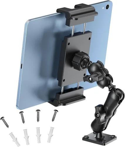 Miniatura 8 de PLDHPRO Soporte de pared para tablet con base de taladro, soporte ajustable para iPad montado en la pared, compatible con teléfonos y tabletas