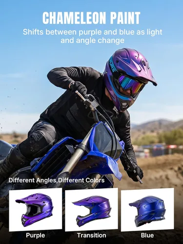 Miniatura 2 de OUMURS DOT Adult ATV Dirt Bike Helmet with Goggles Gloves & Mask Adjustable Sun Visor Motorcycle Adults Helmet Off-Road Motocross Downhill Moped MX