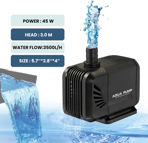 Miniatura 2 de Bomba de agua sumergible de 900 GPH de 45 W y tubo de 10 pies para caja de cascada de vertedero POND BOSS de 8 pulgadas de ancho