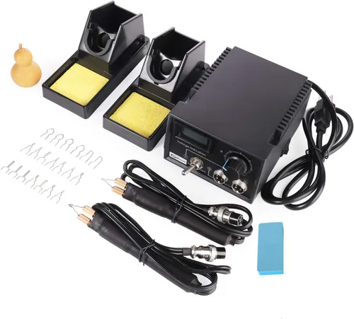 Miniatura 8 de Kit de máquina de combustión de madera, bolígrafos duales de 110 V, 60 W, máquina de pirografía de alta calidad, control de temperatura digital