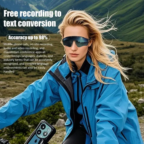 Miniatura 8 de Lentes inteligentes para ciclismo, lentes de sol inteligentes AI, lentes Bluetooth de oreja abierta, lentes polarizados, traducción en vivo en 172