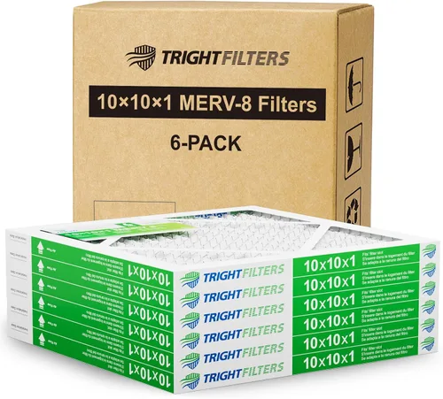 Miniatura 9 de TRIGHTFILTERS - 6 filtros de aire de 10x10x1, filtros plisados MERV 8 duraderos para hogar HVAC AC, filtros de aire acondicionado compactos