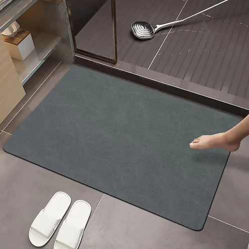 Tapetes de baño antideslizantes, de tierra de diatomeas, finos para debajo de la puerta, de secado rápido, absorbente de agua, frente a la bañera,