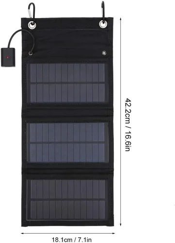 Miniatura 2 de Tyenaza Cargador solar portátil 15W Panel solar portátil Paquete plegable Paneles solares para turismo y senderismo