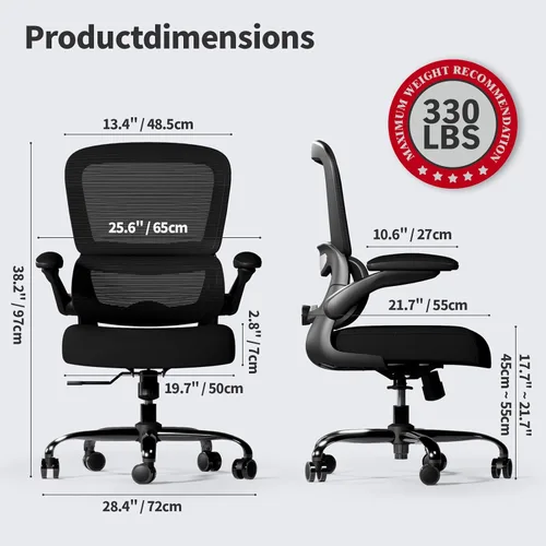 Miniatura 2 de TRALT Silla de oficina – Silla de escritorio ergonómica con soporte lumbar ajustable, silla de computadora de malla, sillas ejecutivas para oficina