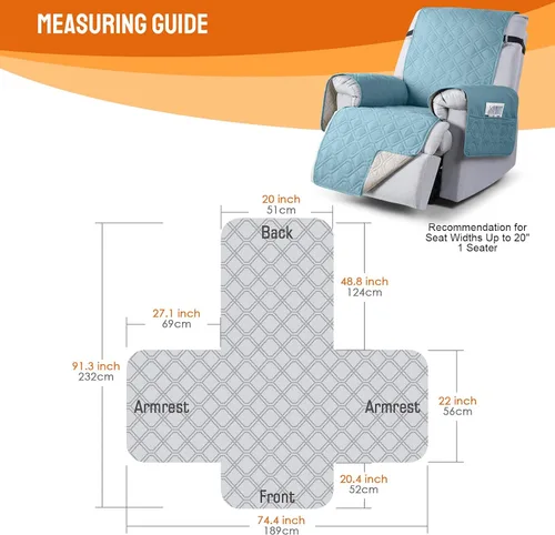 Miniatura 2 de VANSOFY Fundas 100% impermeables para sillas reclinables, funda antideslizante para silla reclinable para perros, protector de muebles, funda
