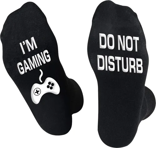 Miniatura 41 de AGRIMONY Calcetines divertidos con texto en inglés «Do Not Disturb Gaming» para hombres, mujeres, adolescentes, niños, Pascua, padres, cumpleaños
