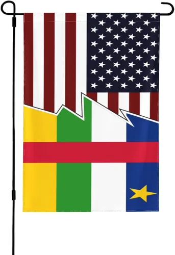 Torn Style American And The Central African Republic Flags Garden Flag 28"x40" Inch Double Sided Garden Flags Home Lawn Outdoor Decor Flags Party