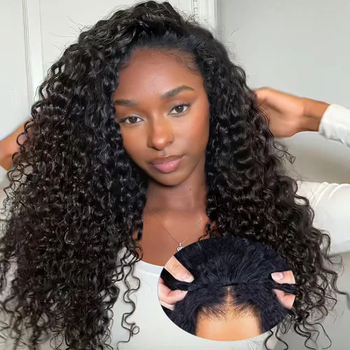 Miniatura 13 de Lealife Pelucas de cabello humano rizado sin pegamento, prearrancadas, 10X7 precortadas con encaje HD, pelucas rizado crespo para usar y llevar