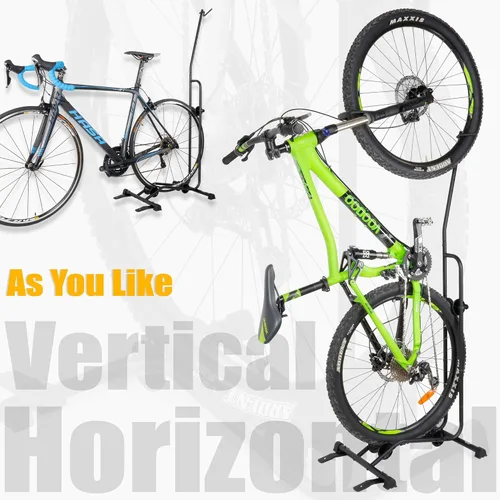 Miniatura 4 de CyclingDeal Soporte de Bicicleta para Piso - Soporte de Bicicleta Vertical y Horizontal - Soporte de Almacenamiento de Bicicletas - Soporte