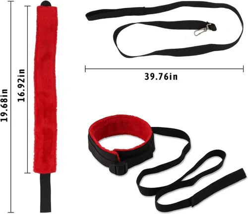Miniatura 4 de Correas de cama Sex King Kit de sujeción ajustable para muñeca y tobillo, cuerda de servidumbre y lazos sexuales para tobillos y muñecas, bandas