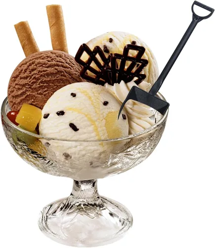 Miniatura 4 de Ouliget Cucharas con forma de pala, lindas cucharas de postre de plástico desechables, palas de cuchara de postre de helado, 100