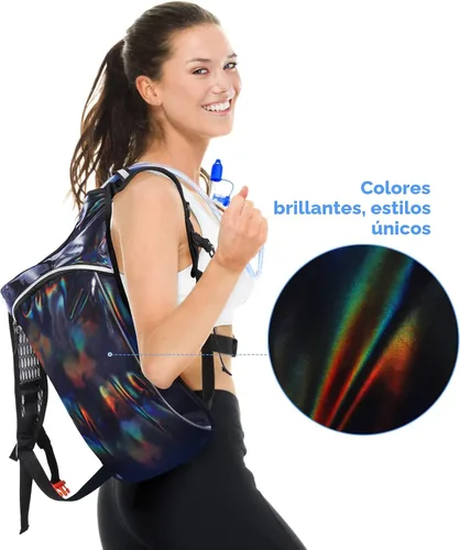 Miniatura 7 de KUYOU Rave Hydration Pack, Hydration Backpack with 2L Hydration Bladder, Festival Essential Water Backpack for Hiking, Running, Cycling, and Music