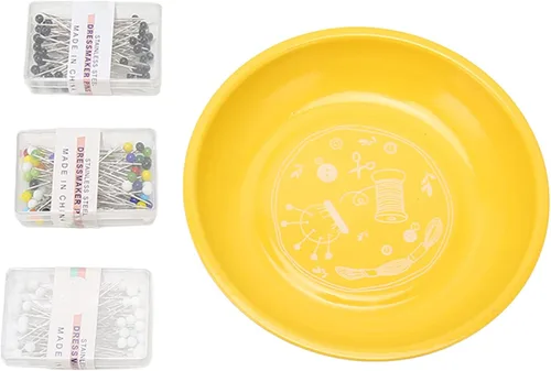 Miniatura 4 de BFYDOAA Plato magnético con 150 agujas de cuentas, cojín de costura magnético redondo, soporte magnético para agujas de coser, pasadores de presión