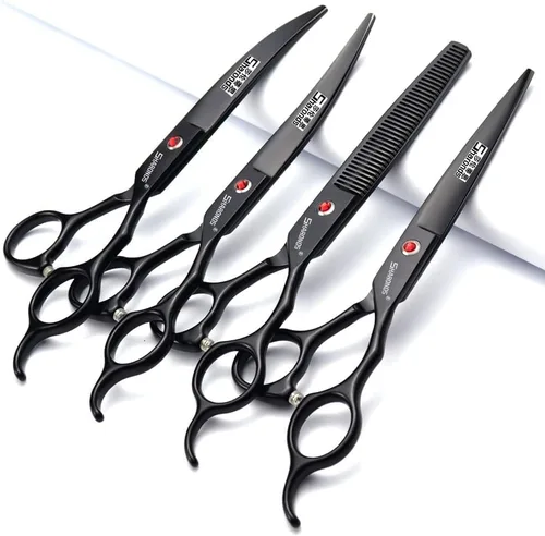 Miniatura 8 de Juego de tijeras de peluquería de 6/7 pulgadas para peluquería, tijeras para el cabello, herramientas de peinado (5.5 tijeras planas)