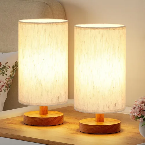 Miniatura 16 de Fenmzee Lámpara de mesa pequeña para dormitorio, control en línea, lámpara de noche con bombilla LED A15 de 3000 K, fácil montaje