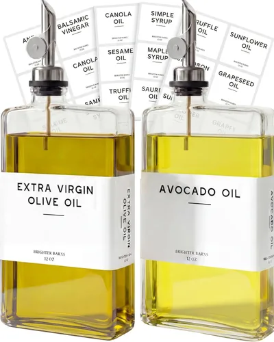 Miniatura 12 de Botella dispensadora de aceite de oliva de vidrio para cocina de Brighter Barns - Dispensador de jarabe de café, botella de aceite y vinagre