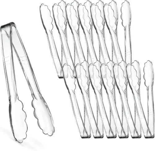 [Pinzas Transparentes de 7.5 Pulgadas] Pinzas para servir Plasticpro de 7.5 pulgadas, resistentes y reutilizables, para cocina y barbacoa, para