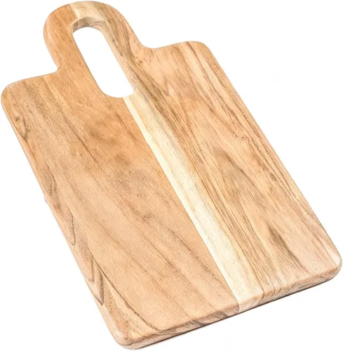 Tablero rectangular de acacia de ranura larga - 14"x8"-Natural