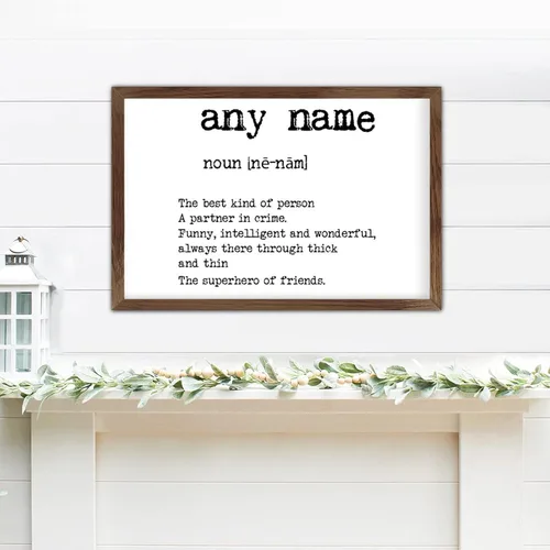 Miniatura 8 de Family Lettering Frame Wood Signs Definitions Christmas Tree Vintage Wall Art Wood Frame Sign Encouragement Farmhouse Wood Sign for Home Door Window