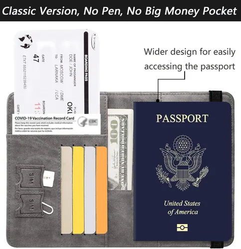 Miniatura 3 de Funda para pasaporte con bloqueo RFID de piel organizador de documentos de viaje