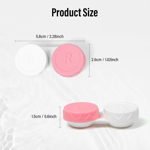 Miniatura 7 de Paquete de 8 fundas para lentes de contacto rosas, kit de mini lentes de contacto portátil para exteriores, perfecto para viajes y uso diario