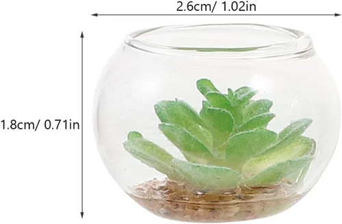 Miniatura 9 de jojofuny 6 plantas en maceta en miniatura, mini suculentas en maceta, planta artificial de casa de muñecas, macetas en miniatura, pequeñas plantas