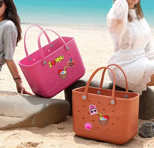 Miniatura 2 de Lckaey Accesorios de bolsa de playa de goma-Decoración de goma de PVC para bolso de EVA Bogg Insertos Sport Charms Y064Figure 6 Figura 6