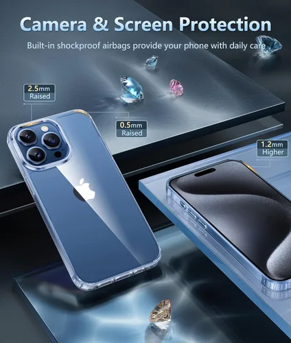 Miniatura 179 de FNTCASE Funda para iPhone 13 Pro-Max: Fundas magnéticas transparentes compatibles con Magsafe Slim anti amarillamiento protección contra caídas