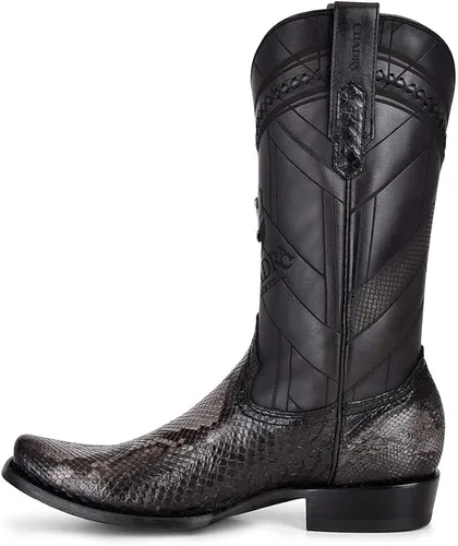 Miniatura 4 de Cuadra Botas vaqueras para hombre en piel auténtica de pitón y cuero bovino Metálico